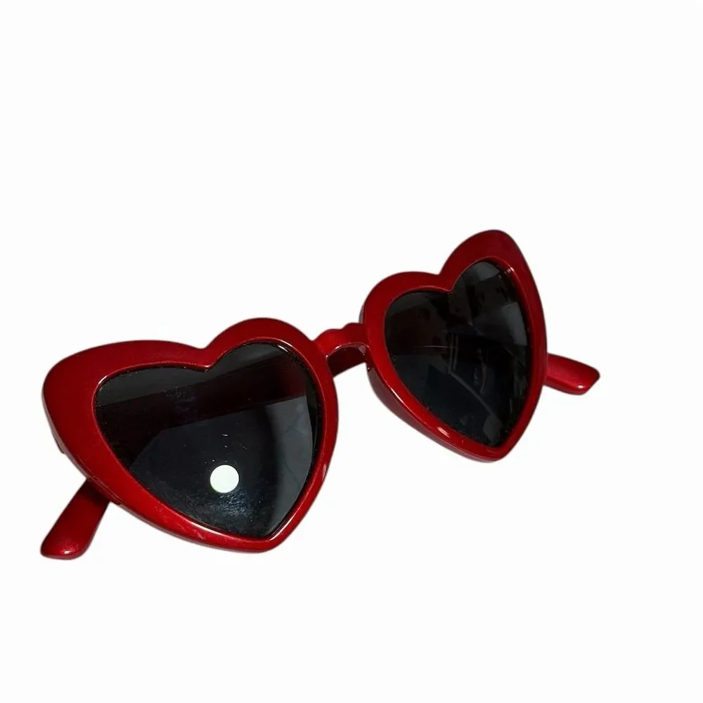 KIDS Red Heart Shaped Retro Cat Eye Sunglasses